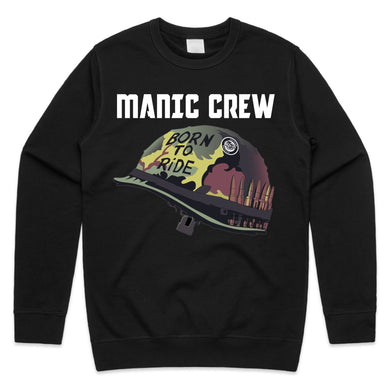 BORN TO RiDE - Black Crew Neck Sweatshirt